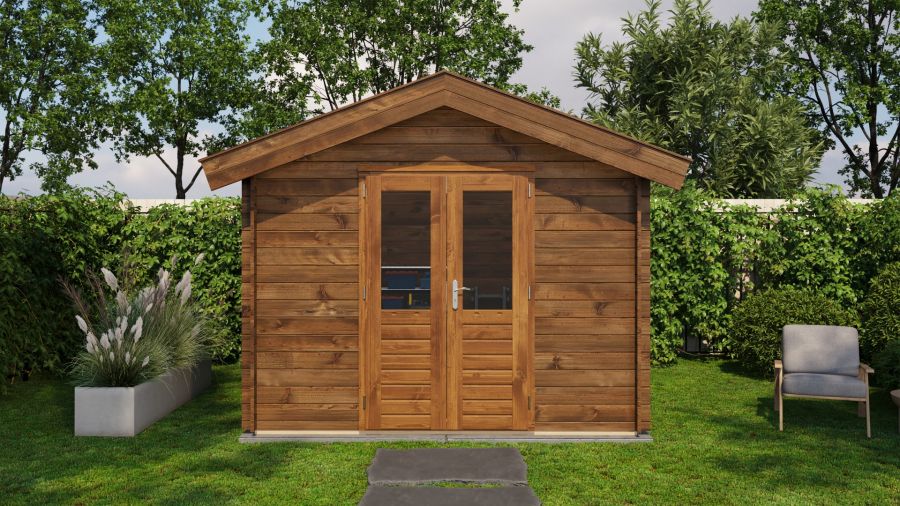 Lugarde Select Blokhut Twello 300x300cm - Keteldruk Bruin