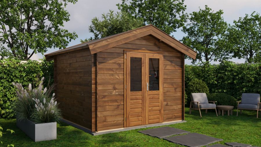 Lugarde Select Blokhut Twello 300x300cm - Keteldruk Bruin