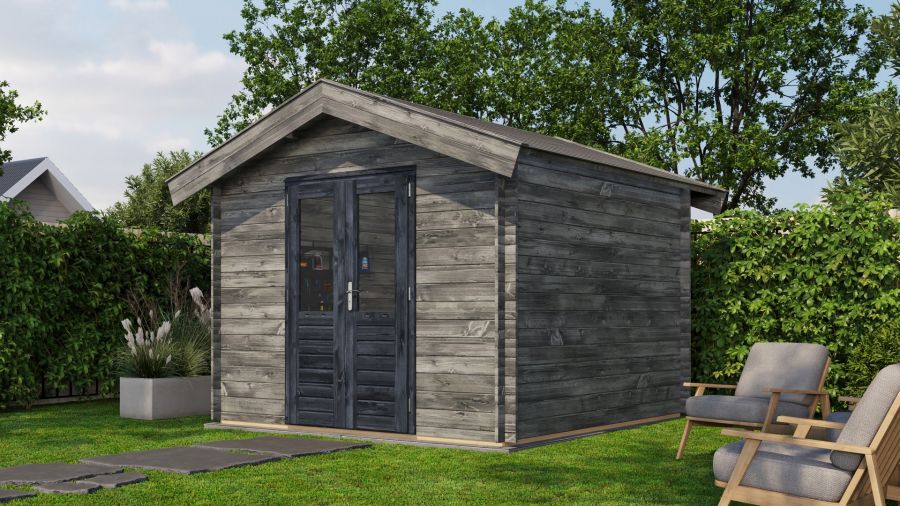 Lugarde Select Blokhut Twello 300x300cm - Keteldruk Grijs