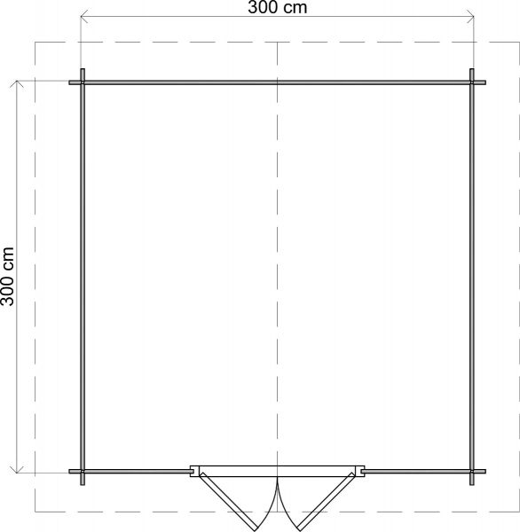 Lugarde Select Blokhut Twello 300x300cm - Onbehandeld