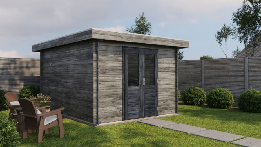 Lugarde Select Blokhut Barneveld 300x400cm - Keteldruk Grijs