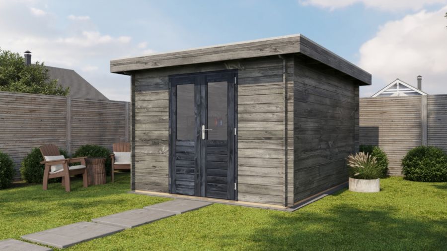 Lugarde Select Blokhut Barneveld 300x400cm - Keteldruk Grijs