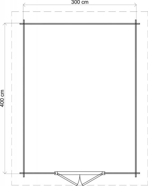 Lugarde Select Blokhut Barneveld 300x400cm - Keteldruk Grijs