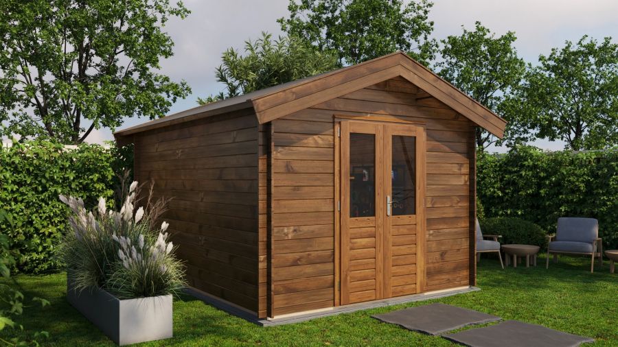 Lugarde Select Blokhut Olst 300x400cm - Keteldruk Bruin