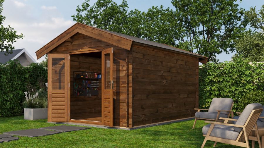Lugarde Select Blokhut Olst 300x400cm - Keteldruk Bruin