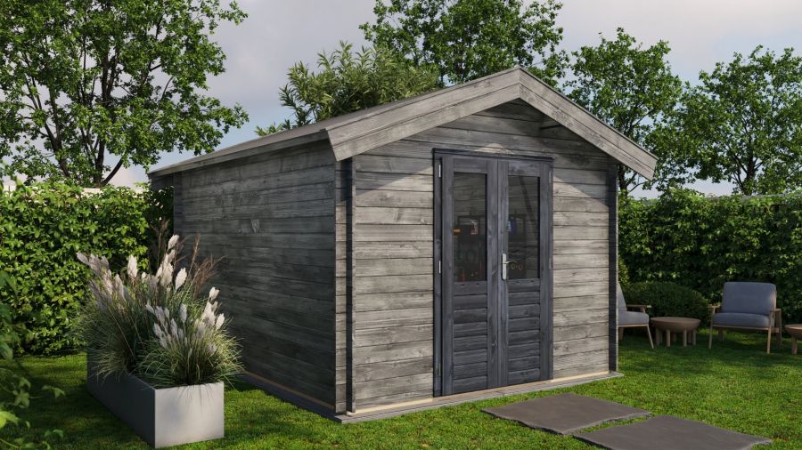 Lugarde Select Blokhut Olst 300x400cm - Keteldruk Grijs