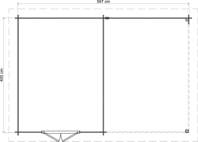 Lugarde Select Blokhut met overkapping Tiel 300x400cm + 300cm - Onbehandeld
