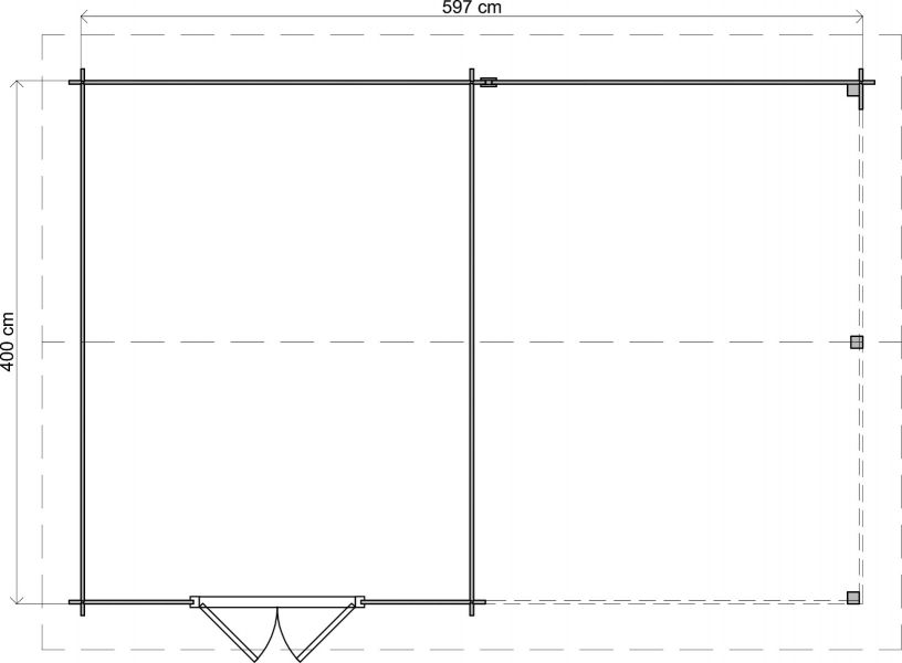Lugarde Select Blokhut met overkapping Hattem 300x400cm + 300cm - Onbehandeld