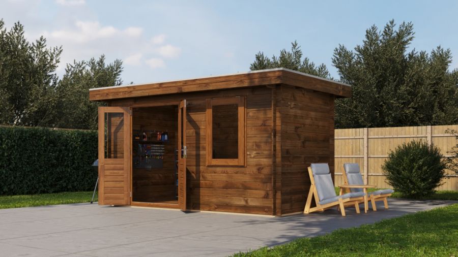 Lugarde Select Blokhut Doetinchem 400x200cm - Keteldruk Bruin