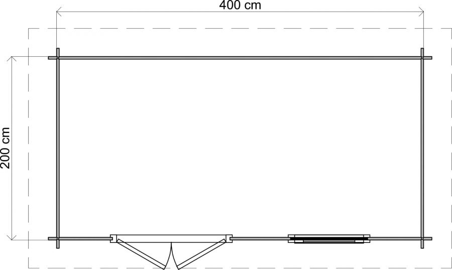 Lugarde Select Blokhut Doetinchem 400x200cm - Keteldruk Bruin