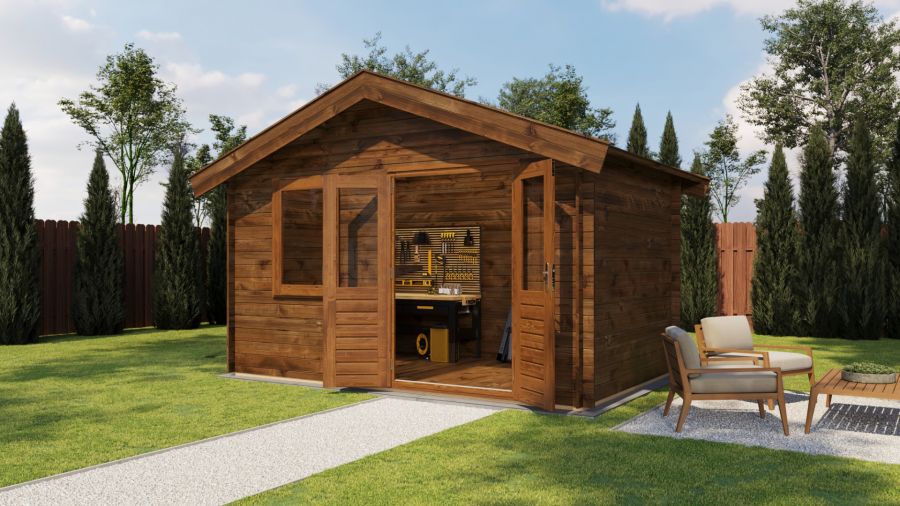 Lugarde Select Blokhut Wijhe 400x250cm - Keteldruk Bruin