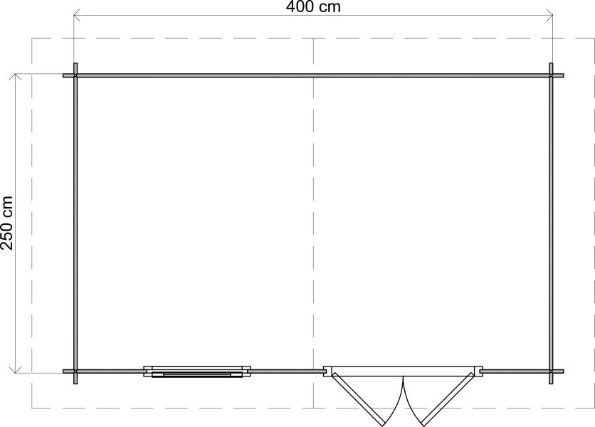 Lugarde Select Blokhut Wijhe 400x250cm - Onbehandeld
