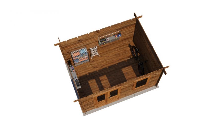 Lugarde Select Blokhut Renkum 400x300cm - Keteldruk Bruin