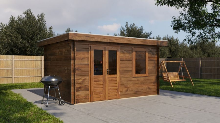 Lugarde Select Blokhut Renkum 400x300cm - Keteldruk Bruin