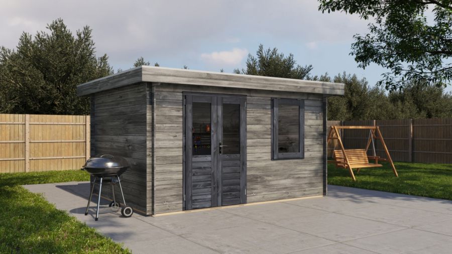Lugarde Select Blokhut Renkum 400x300cm - Keteldruk Grijs