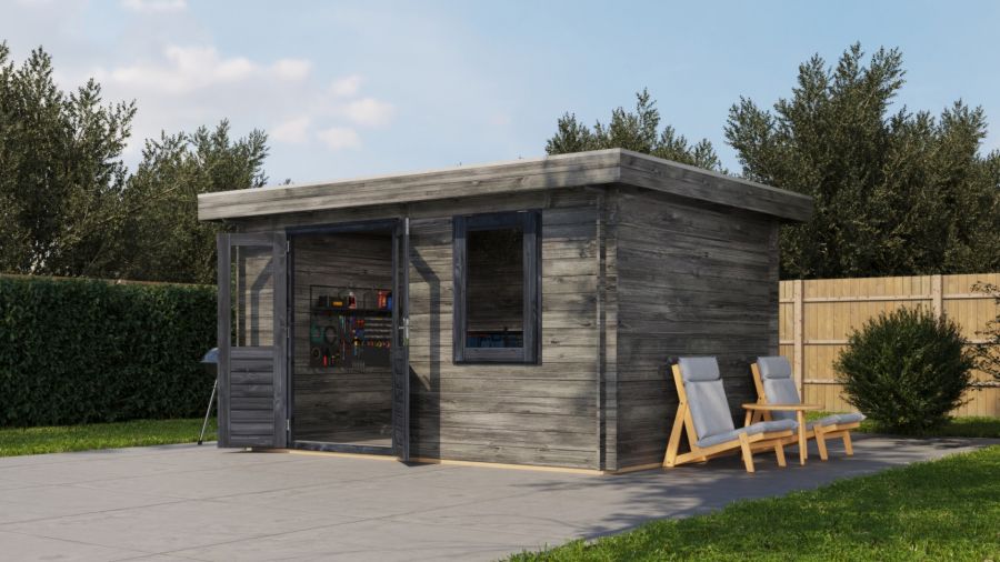 Lugarde Select Blokhut Renkum 400x300cm - Keteldruk Grijs