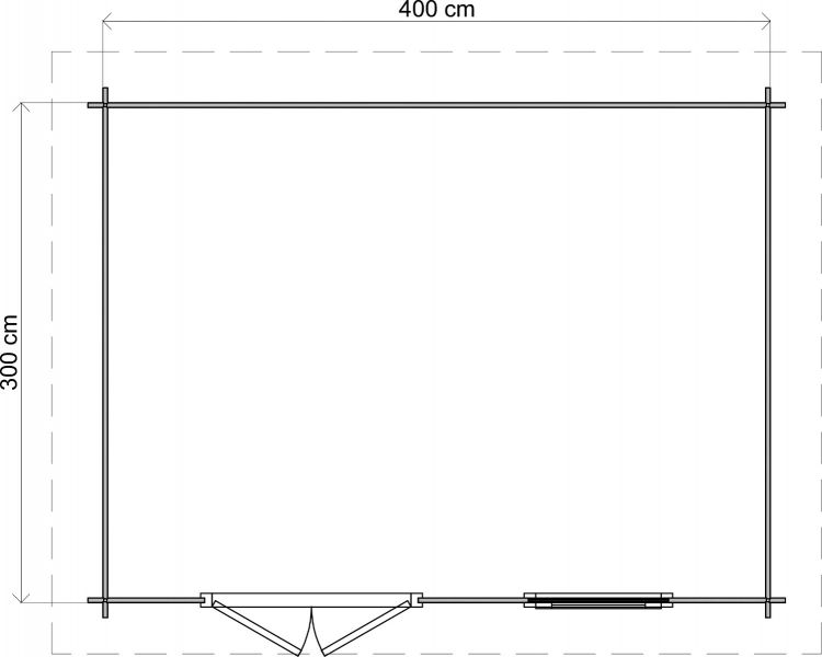 Lugarde Select Blokhut Renkum 400x300cm - Onbehandeld