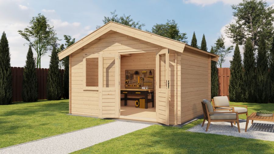 Lugarde Select Blokhut Brummen 400x300cm - Onbehandeld
