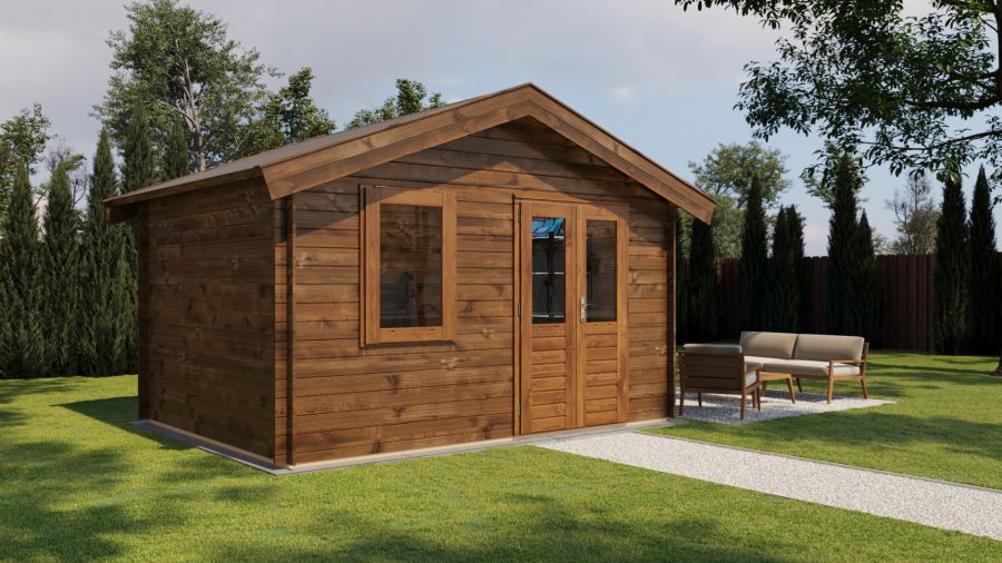 Lugarde Select Blokhut Brummen 400x300cm - Keteldruk Bruin