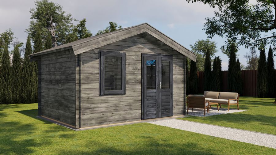 Lugarde Select Blokhut Brummen 400x300cm - Keteldruk Grijs