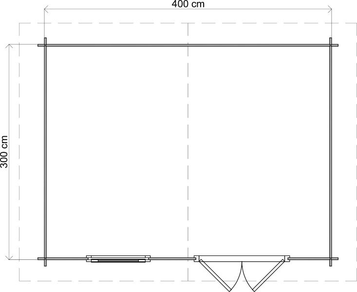 Lugarde Select Blokhut Brummen 400x300cm - Onbehandeld