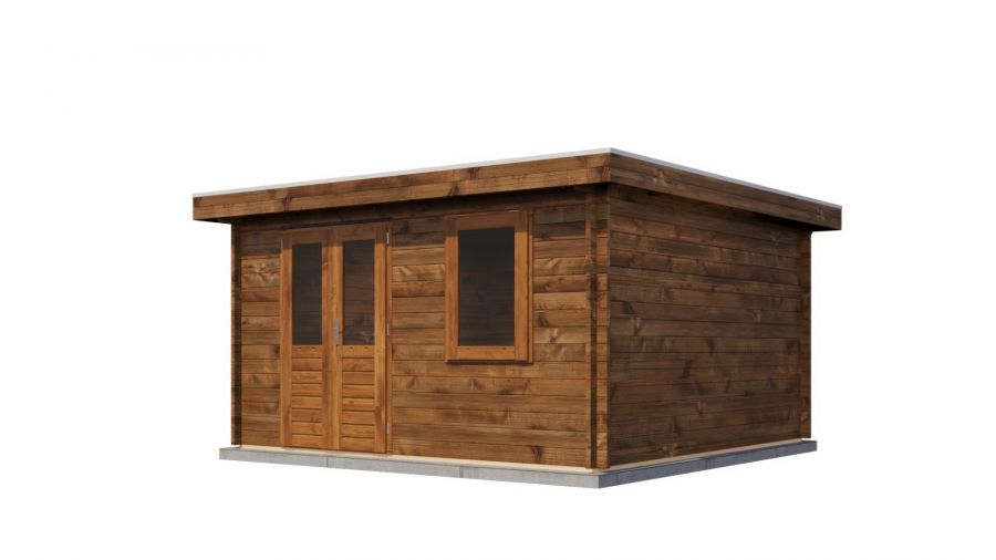 Lugarde Select Winterswijk Blokhut 400x400 cm 44 mm keteldruk bruin geïmpregneerd