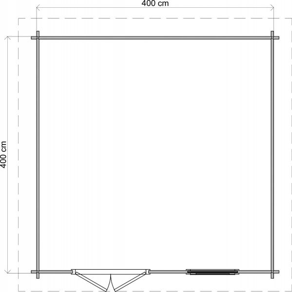 Lugarde Select Blokhut Winterswijk 400x400cm - Keteldruk Grijs
