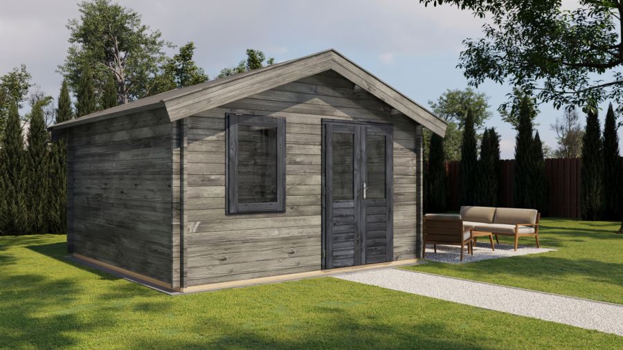 Lugarde Select Blokhut Loenen 400x400cm - Keteldruk Grijs