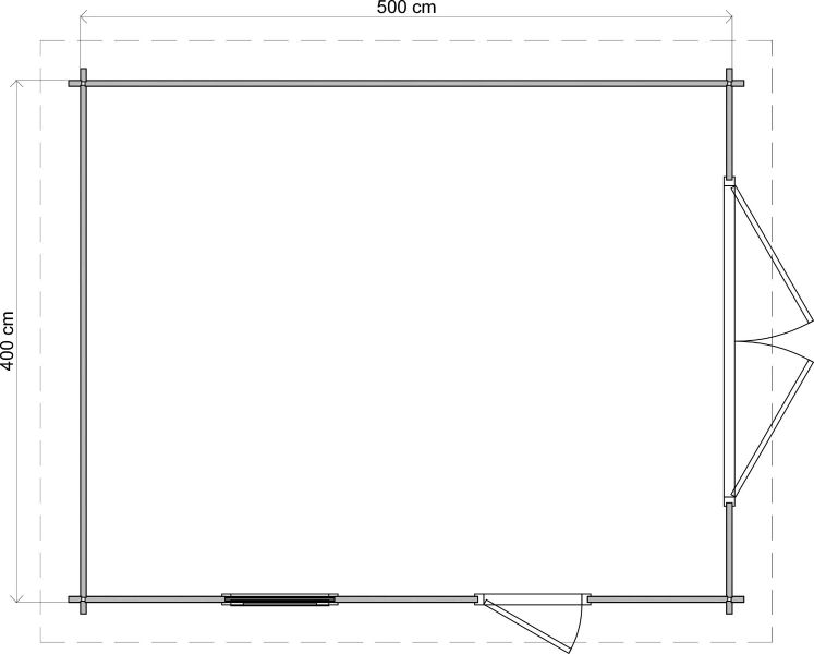 Lugarde Select Blokhut Lochem met garagedeur 400x500cm - Onbehandeld