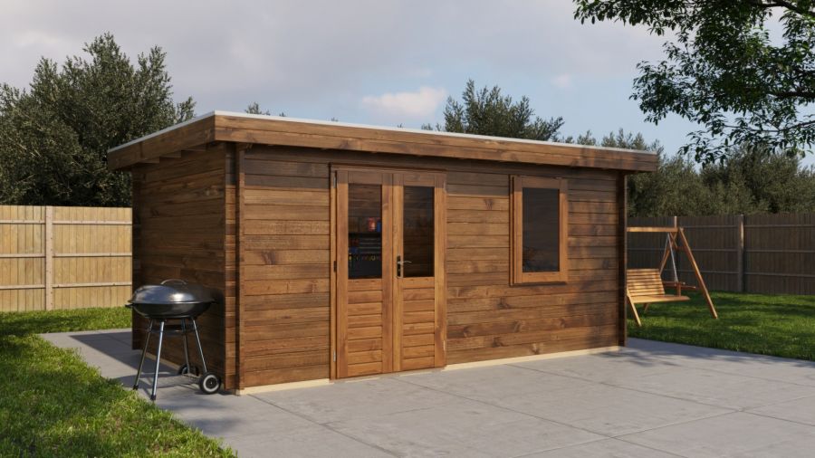Lugarde Select Blokhut Zevenaar 500x300cm - Keteldruk Bruin