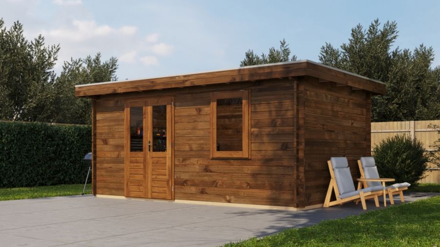 Lugarde Select Blokhut Zevenaar 500x300cm - Keteldruk Bruin