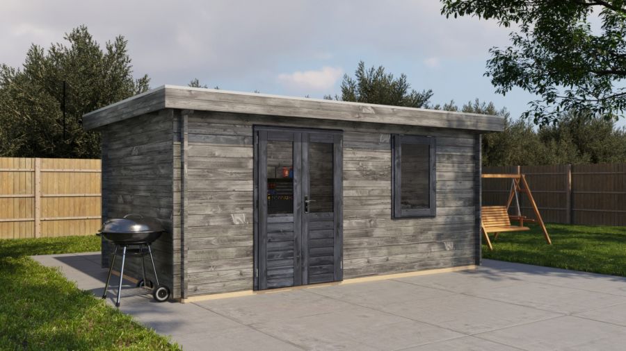Lugarde Select Blokhut Zevenaar 500x300cm - Keteldruk Grijs