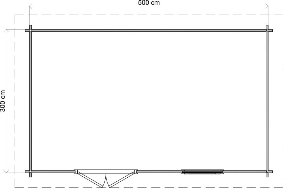 Lugarde Select Blokhut Zevenaar 500x300cm - Keteldruk Grijs