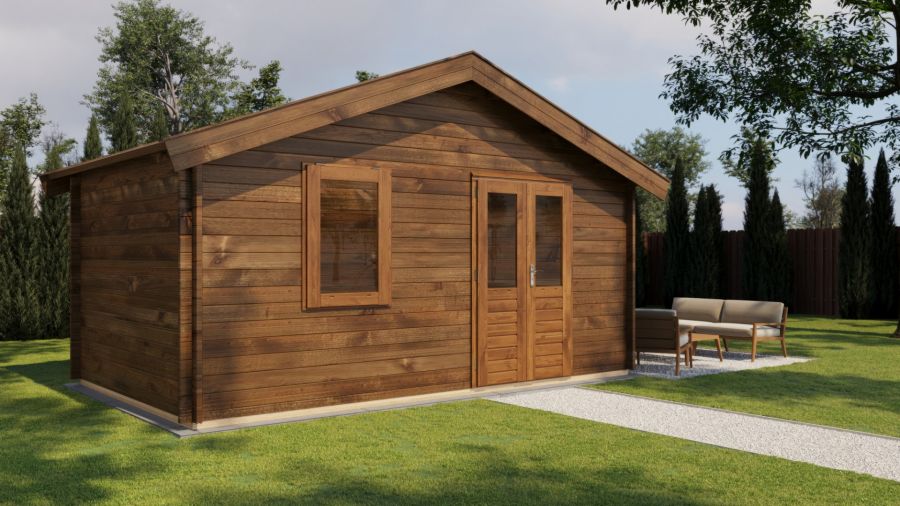 Lugarde Select Blokhut Wolfheze 500x300cm - Keteldruk Bruin