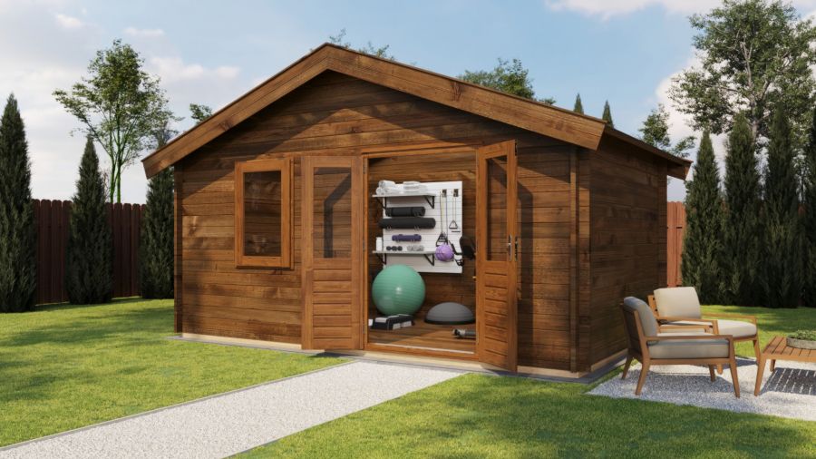 Lugarde Select Blokhut Wolfheze 500x300cm - Keteldruk Bruin