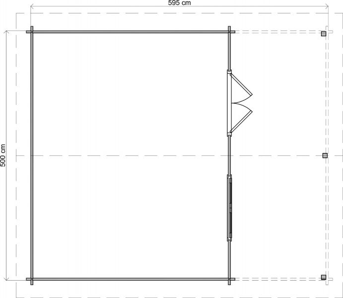 Lugarde Select Blokhut met overkapping Bennekom 500x400cm + 200cm - Keteldruk Grijs