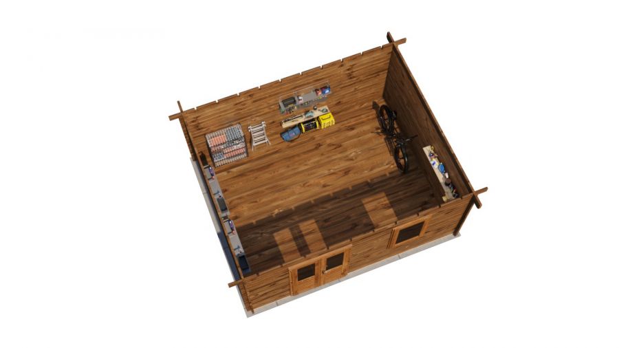 Lugarde Select Blokhut Duiven 500x400cm - Keteldruk Bruin