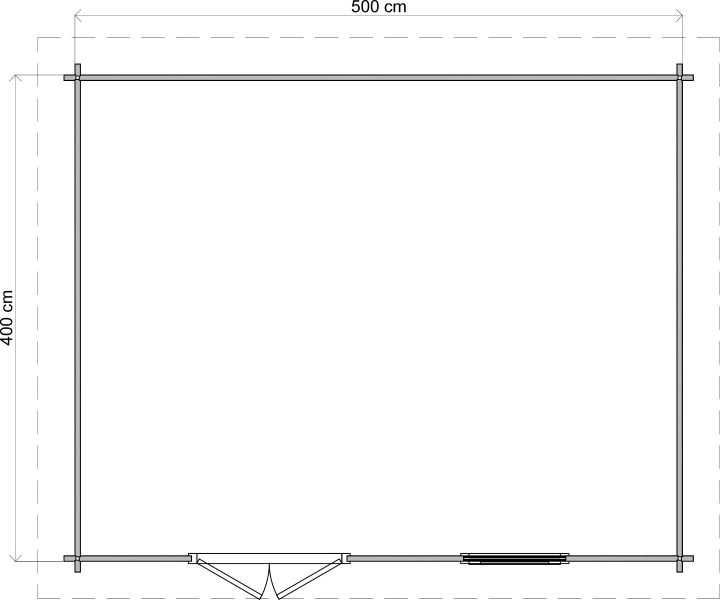 Lugarde Select Blokhut Duiven 500x400cm - Keteldruk Grijs