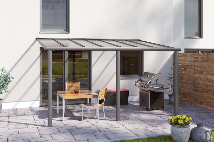 Veranda Smartline 424x250 cm - Antraciet structuur - Bouwpakket