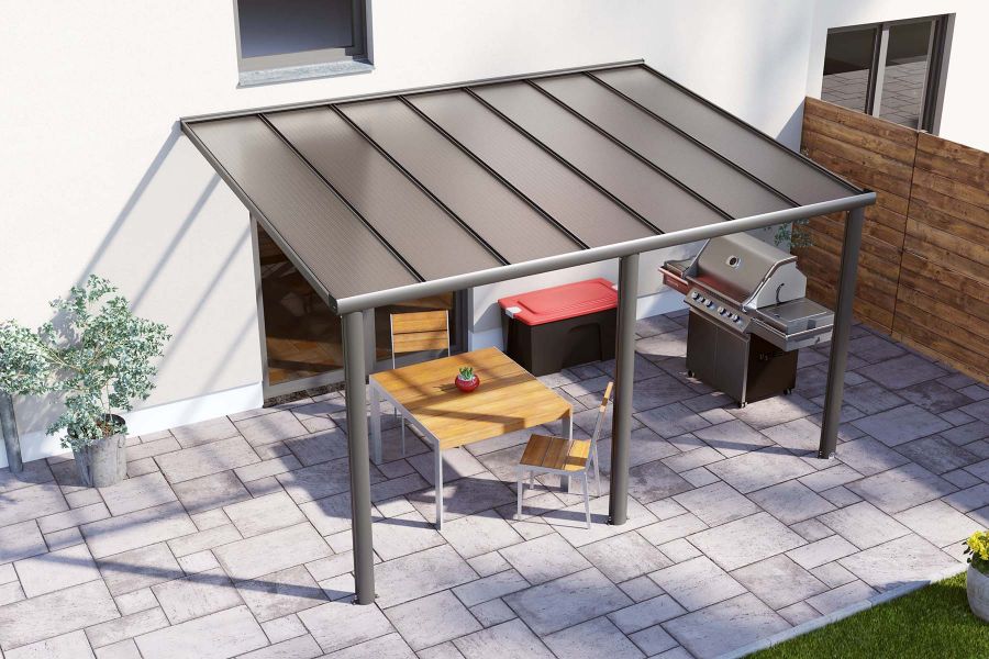 Veranda Smartline 424x250 cm - Antraciet structuur - Bouwpakket