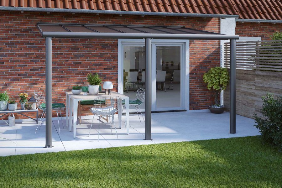 Veranda Smartline 424x300 cm - Antraciet structuur - Bouwpakket