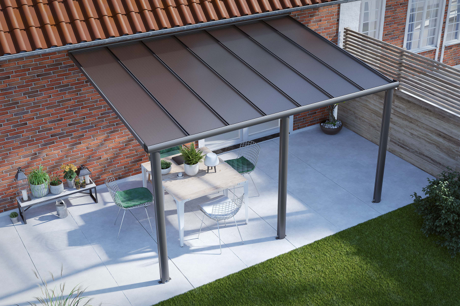 Veranda Smartline 424x300 cm - Antraciet structuur - Bouwpakket