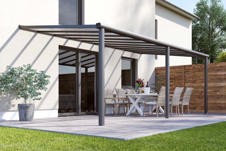Veranda Smartline 604x300 cm - Antraciet structuur - Bouwpakket