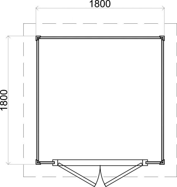 Lugarde Select Prima Alkmaar tuinhuis 180x180 cm 28 mm vuren blank