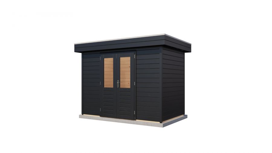 Lugarde Select Prima Eindhoven tuinhuis 300x180 cm 28 mm vuren zwartgrijs gebeitst