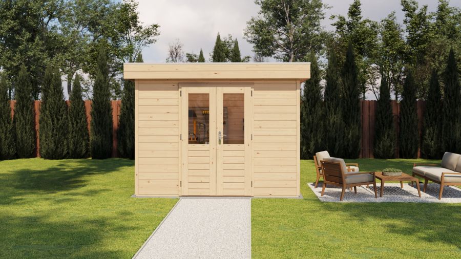 Lugarde Select Prima Enschede tuinhuis 300x240 cm 28 mm vuren blank