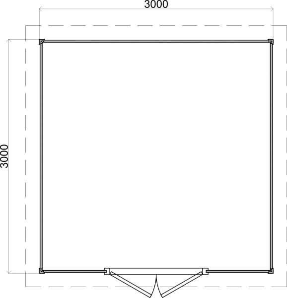 Lugarde Select Prima Gouda tuinhuis 300x300 cm 28 mm vuren blank