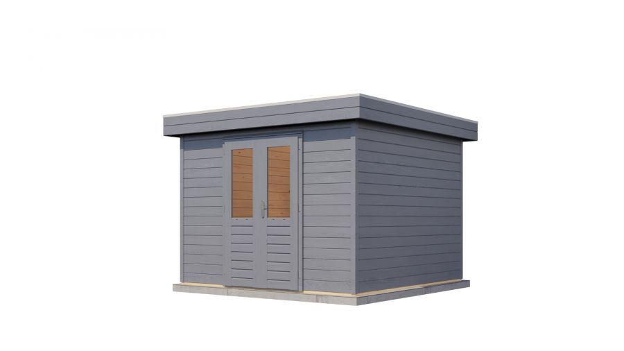 Lugarde Select Prima Haarlem tuinhuis 300x300 cm 44 mm vuren zwartgrijs gebeitst