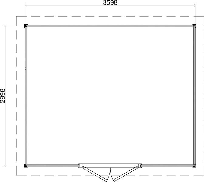 Lugarde Select Prima Heerlen tuinhuis 360x300 cm 44 mm vuren blank
