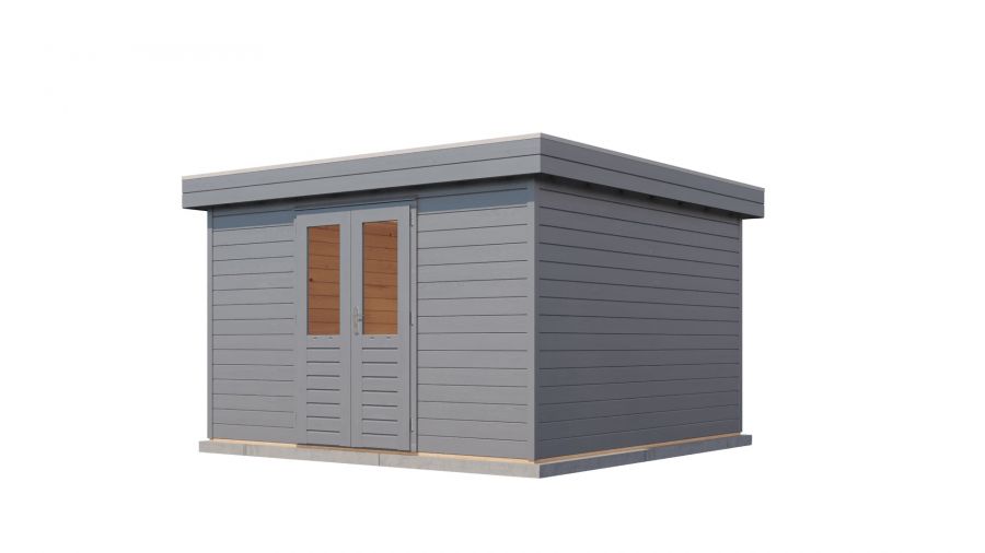 Lugarde Select Prima Helmond tuinhuis 360x360 cm 44 mm vuren grijs gebeitst